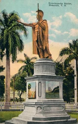 Statue de Kamehameha, Honolulu, Hawaï, vers 1920
