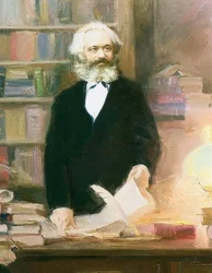Karl Marx dans son bureau. Vers 1875