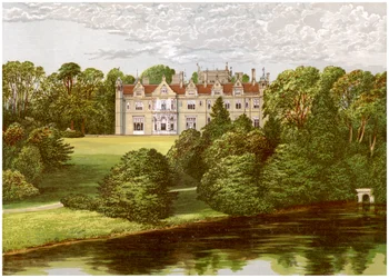 Keele Hall, Staffordshire, maison de la famille Sneyd, vers 1880