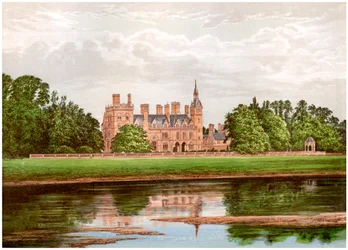 Kelham Hall, Nottinghamshire, maison de la famille Manners-Sutton, vers 1880