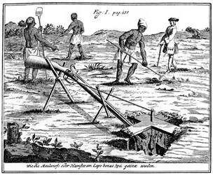 Khoikhois attrapant des taupes, Afrique du Sud, 18ème siècle, 1931