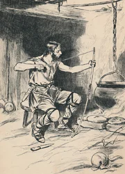 Le roi Alfred oublie les gâteaux, vers 1907