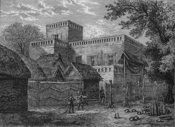 Palais du roi Koffi, vers 1880