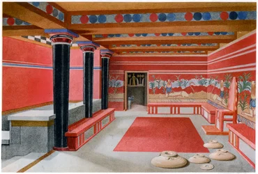 Salle du trône du roi Minos, Knossos, Crète