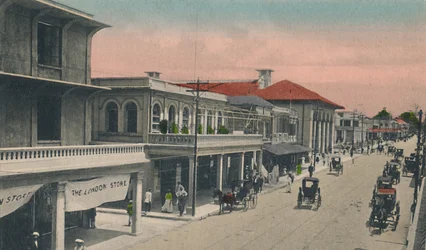 King Street, vue vers le nord, Kingston, Jamaïque, début du 20e siècle