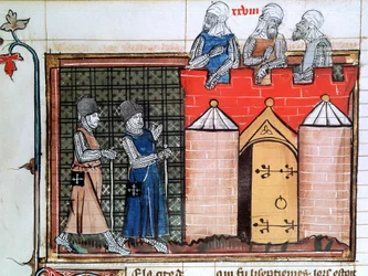 Chevaliers Templiers devant Jérusalem, vers 1099, 14ème siècle