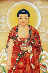 Monastère Kong Meng San Phor Kark See. Peinture de Bouddha Shakyamuni, Singapour