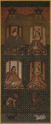 Koya Myojin Mandala des quatre divinités du mont Koya, 16e siècle