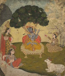 Krishna et les Gopis, milieu des années 1800