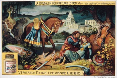 La Jérusalem délivrée par le Tasse, Tancrède baptise la mourante Clorinde, XIXe siècle
