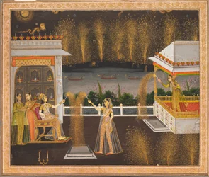 Dames célébrant Diwali, vers 1760