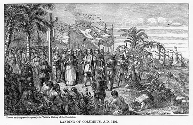 Débarquement de Colomb, 1492 après J.-C., 1877