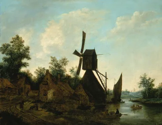 Paysage avec moulin à vent