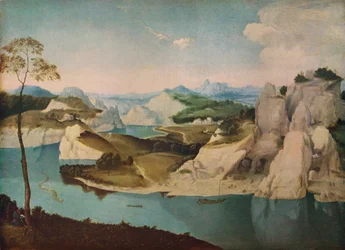 Paysage : une Rivière parmi les Montagnes, vers 1600