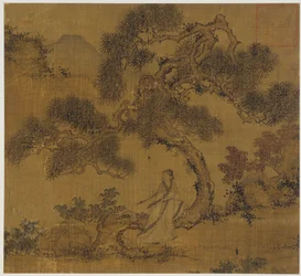 Paysage : un homme sous un pin, dynastie Ming