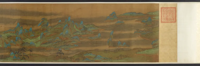 Paysage en bleu et vert