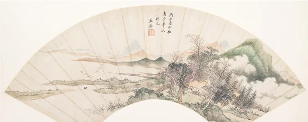 Paysage dans le style de Huichong, 18ème siècle ou plus tard, date supposée de 1676