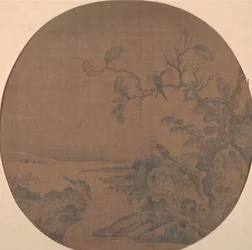 Paysage avec oiseaux