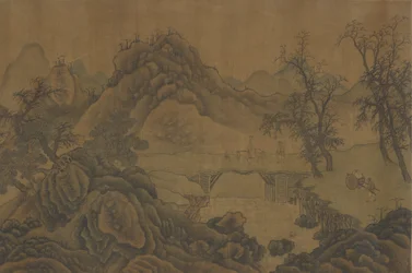 Paysage avec voyageurs