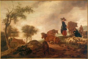 Paysage avec bergers