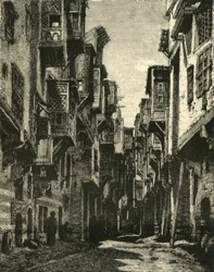 Allée dans le quartier copte, Le Caire, 1890