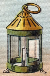 Lanterne. Gravure dans « Alphabet de ma petite fille ». Bernardin-Bechet et Fils, libraires-éditeurs, Paris, vers 1895