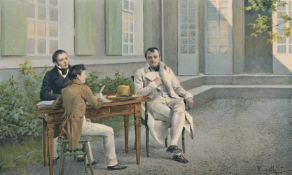 Las Casas et son fils écrivant l