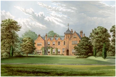 Lea, Lincolnshire, maison du baronnet Anderson, vers 1880