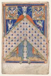 Feuille du Décret de Gratien : Table de consanguinité, vers 1270-1300