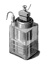 Pile humide Leclanché, une des premières batteries de stockage, 1896