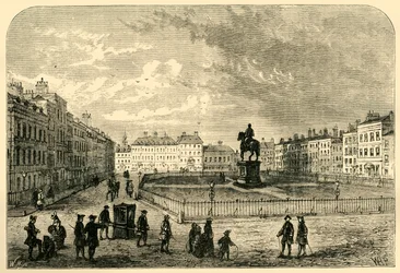Leicester Square, vers 1750, 1881