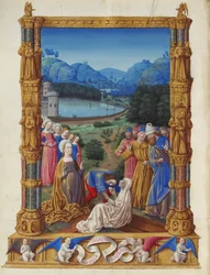 Les Très Riches Heures du duc de Berry, Folio 133v - La Révélation de la Vraie Croix