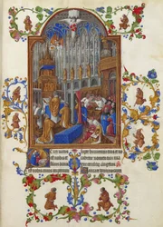 Les Très Riches Heures du duc de Berry, Folio 158r - La Messe de Noël