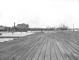 Quai et débarcadère de bateaux à vapeur, La Nouvelle-Orléans, Louisiane, États-Unis, vers 1900