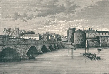 Limerick - Pont Thomond et Château du Roi Jean, 1896
