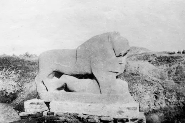 Statue du Lion de Babylone, Babylone, Babil, Mésopotamie, 1918