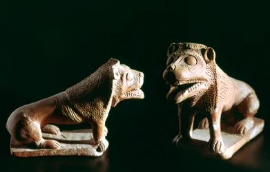 Lions, de Kerkouane, Tunisie, 3ème siècle av. J.-C.