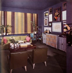 Salon dans un appartement conçu par William Pahlmann, 1949