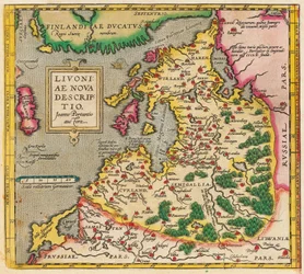 Carte de Livonie, Livoniae Nova Descriptio, 1573-1578