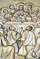 Cathédrale du Sacré-Cœur de Lomé. Jésus à la Cène. Lomé, Togo