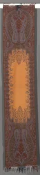 Longue étole avec botehs et centre orange, 1850-1855