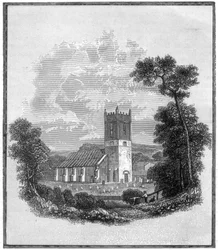 Lieu de sépulture de Lord Byron, église Hucknall Torkard, Nottinghamshire, 1888