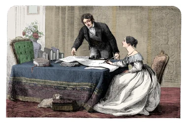 Lord Melbourne 1779-1848 instruisant la jeune reine Victoria 1819-1901, 1837, vers 1895