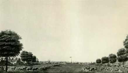Lord Wellesley passant en revue la garde du corps à Ballygunje, vers 1770