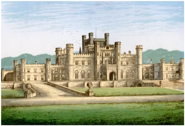 Château de Lowther, Westmorland, maison du comte de Lonsdale, vers 1880