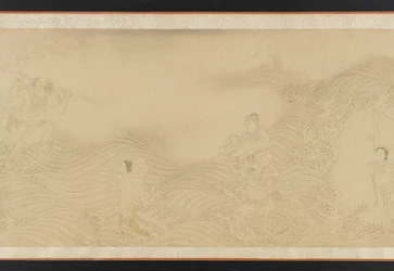 Luohans traversant terre et mer, dynastie Ming ou Qing, 17ème siècle