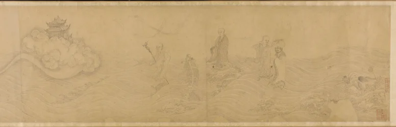 Luohans traversant la mer, dynastie Ming, XVe-XVIe siècle