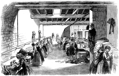 Salle des machines dans une usine de couture à vapeur, 1854
