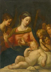 Madonna avec enfant parmi les enfants