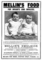 Publicité de magazine pour Mellins Emulsion, un complément alimentaire à base d